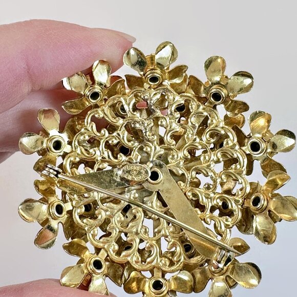 Rhinestone Brooch, Kramer Of New York, Flowers, Mid-Century Modern, Vintage - Picture 5 of 5